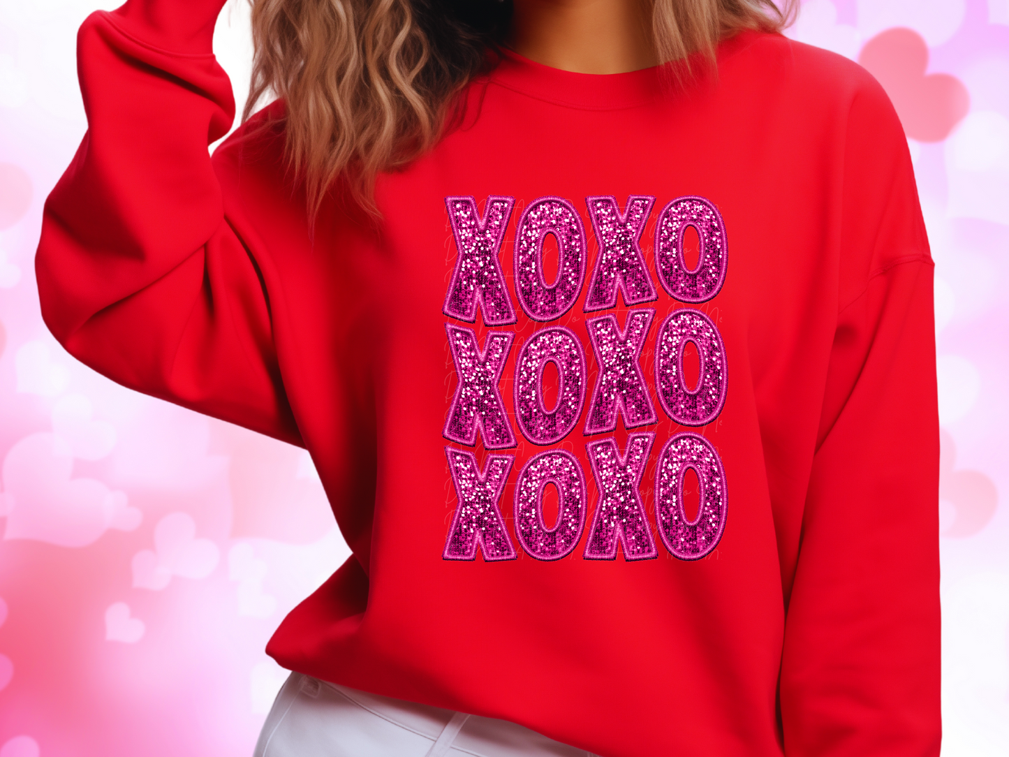 XOXO Faux Sequin Valentine's Day Sweatshirt