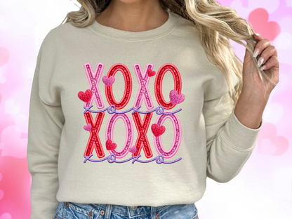 XOXO Faux Sequin Valentine's Day Sweatshirt