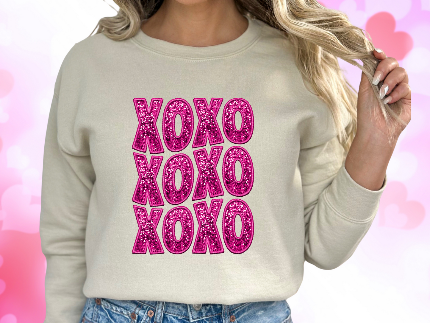 XOXO Faux Sequin Valentine's Day Sweatshirt