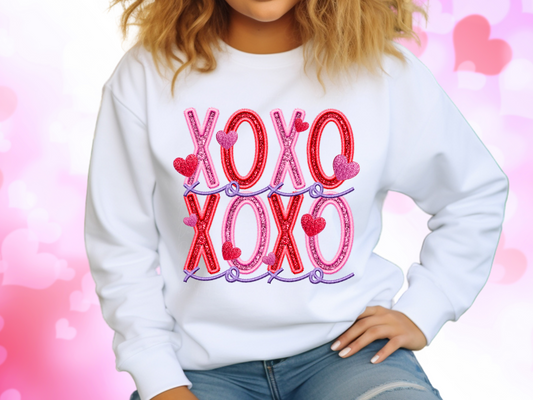 XOXO Faux Sequin Valentine's Day Sweatshirt