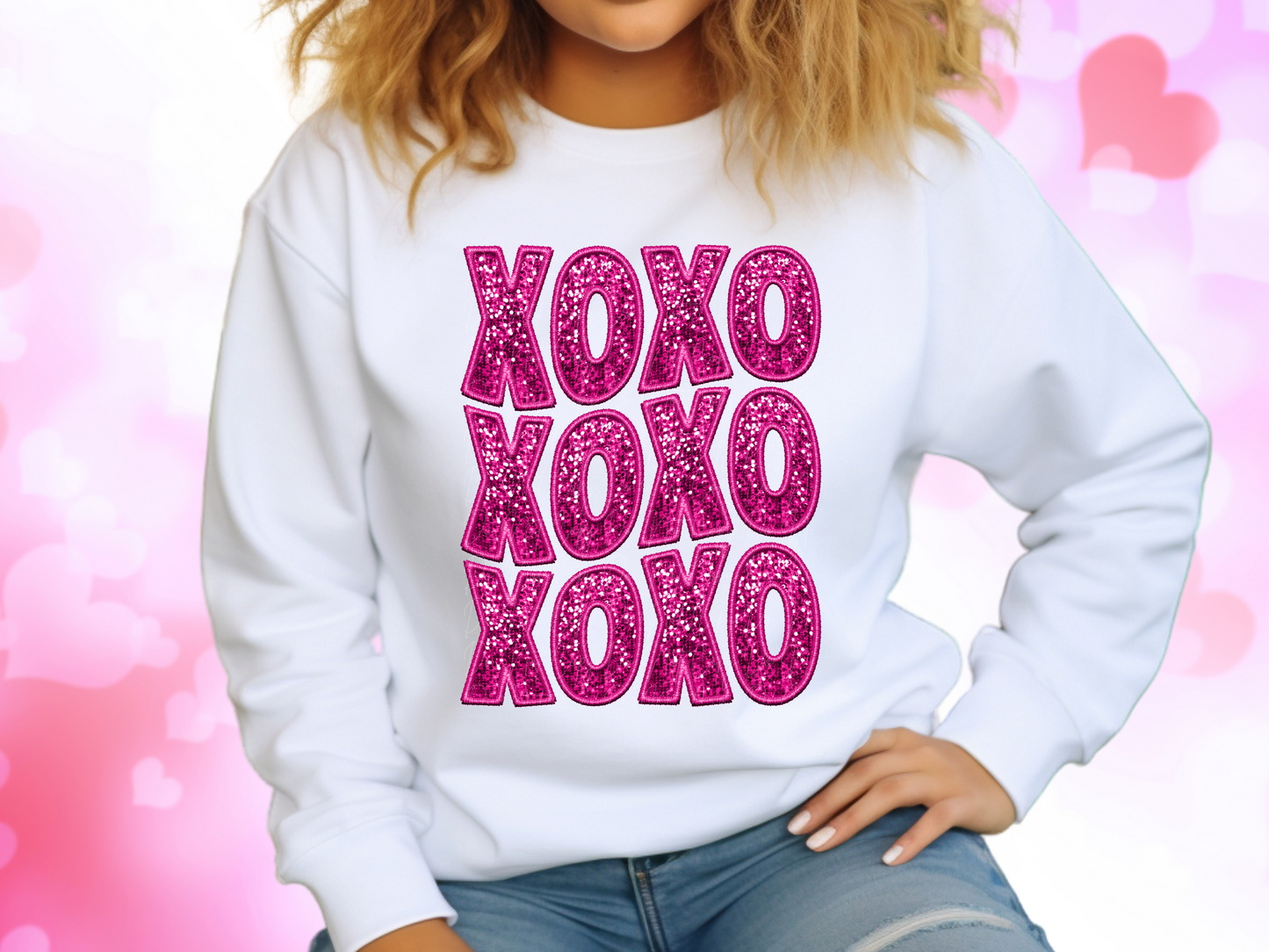 XOXO Faux Sequin Valentine's Day Sweatshirt