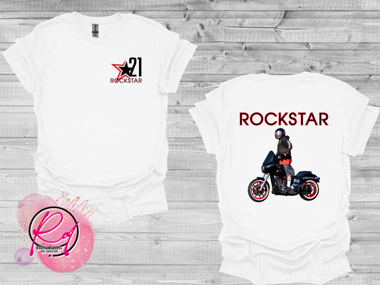 Rockstar 21 Front and Back Design Mens Tall Shirt or Hoodie