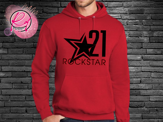 Rockstar 21 Front Design Only Mens Tall Shirt or Hoodie