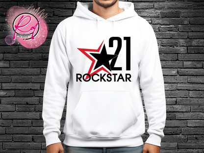 Rockstar 21 Front Design Only Unisex Black Hoodie