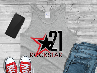 Rockstar 21 Front Design Only Mens Tank Top