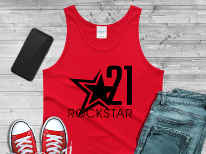 Rockstar 21 Front Design Only Mens Tank Top