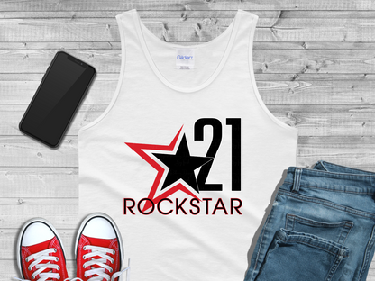 Rockstar 21 Front Design Only Mens Tank Top