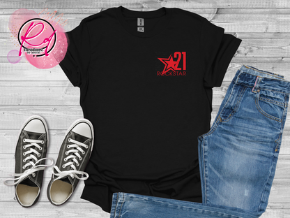 Rockstar 21 Front Design Only Unisex Black Short Sleeve Shirt