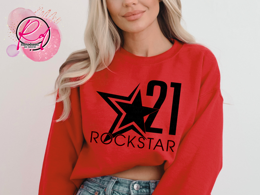 Rockstar 21 Front Design Only Unisex Red Sweatshirt