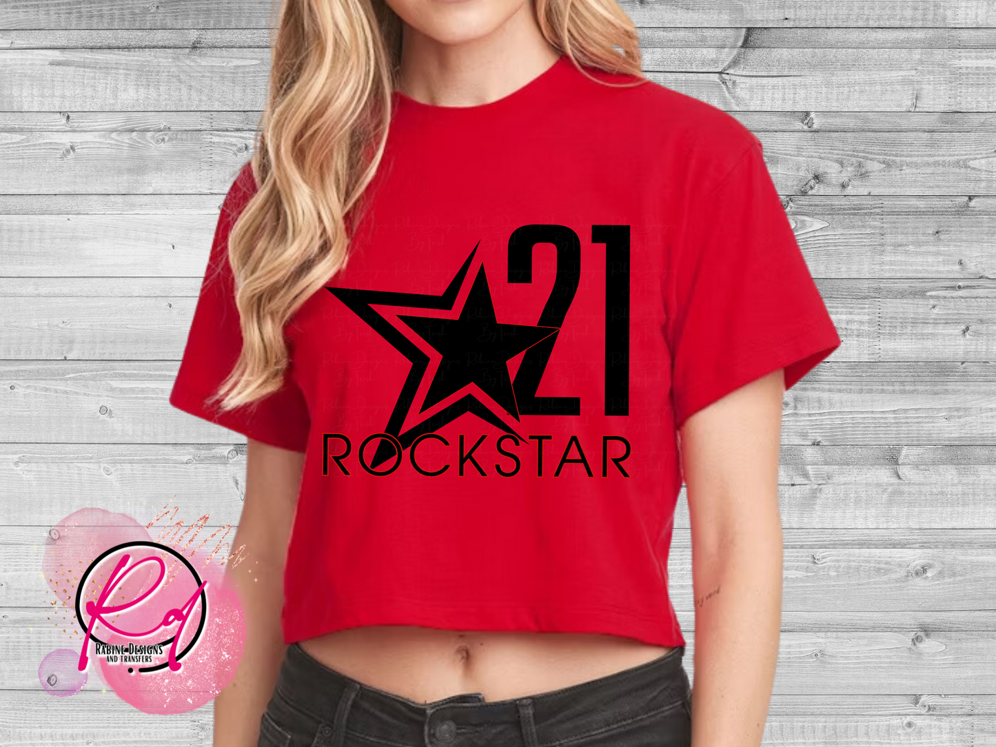 Rockstar 21 Front Design Only Womens Crop Top Shirt