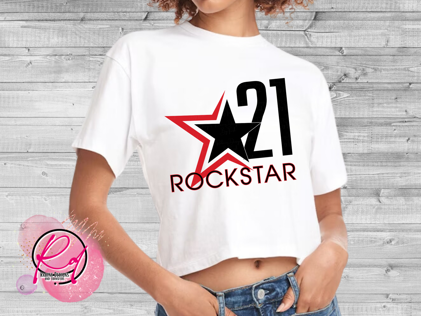 Rockstar 21 Front Design Only Womens Crop Top Shirt