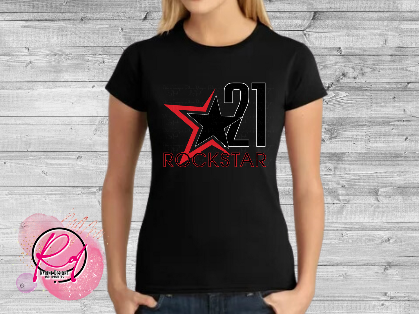 Rockstar 21 Front Design Only Womens Short Sleeve Shirt