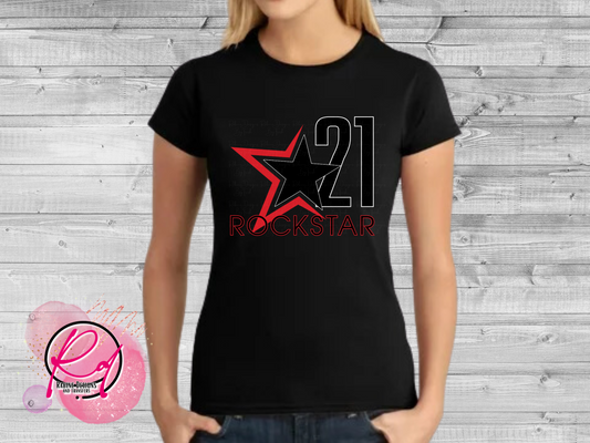 Rockstar 21 Front and Back Design Womens Shirt, Crop Top or Tank Top