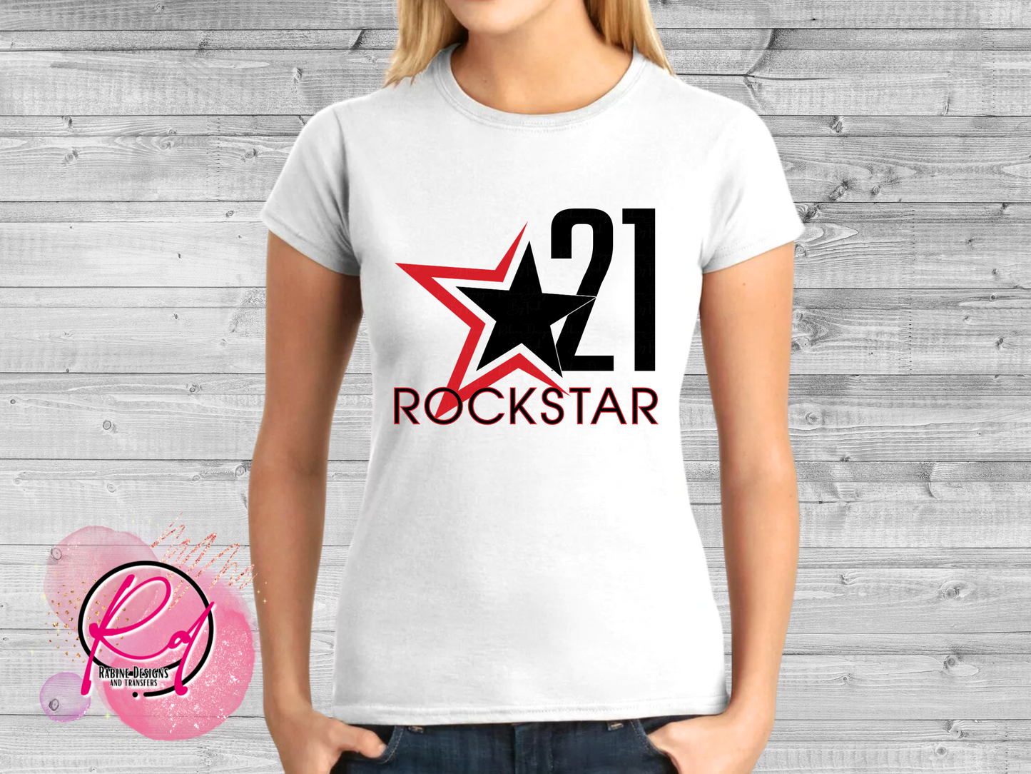 Rockstar 21 Front Design Only Womens Short Sleeve Shirt