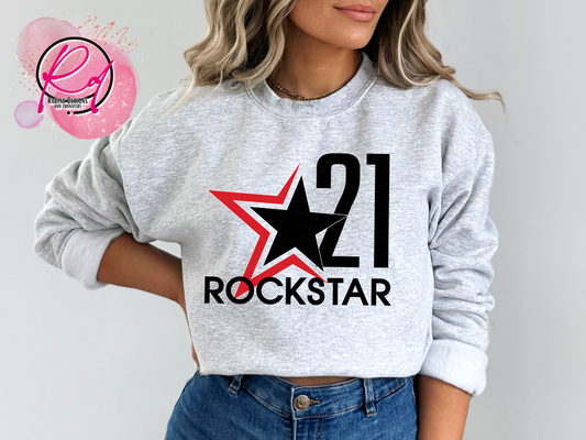 Rockstar 21 Front Design Only Unisex Grey Sweatshirt