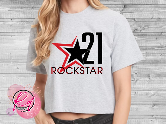 Rockstar 21 Front Design Only Womens Crop Top Shirt