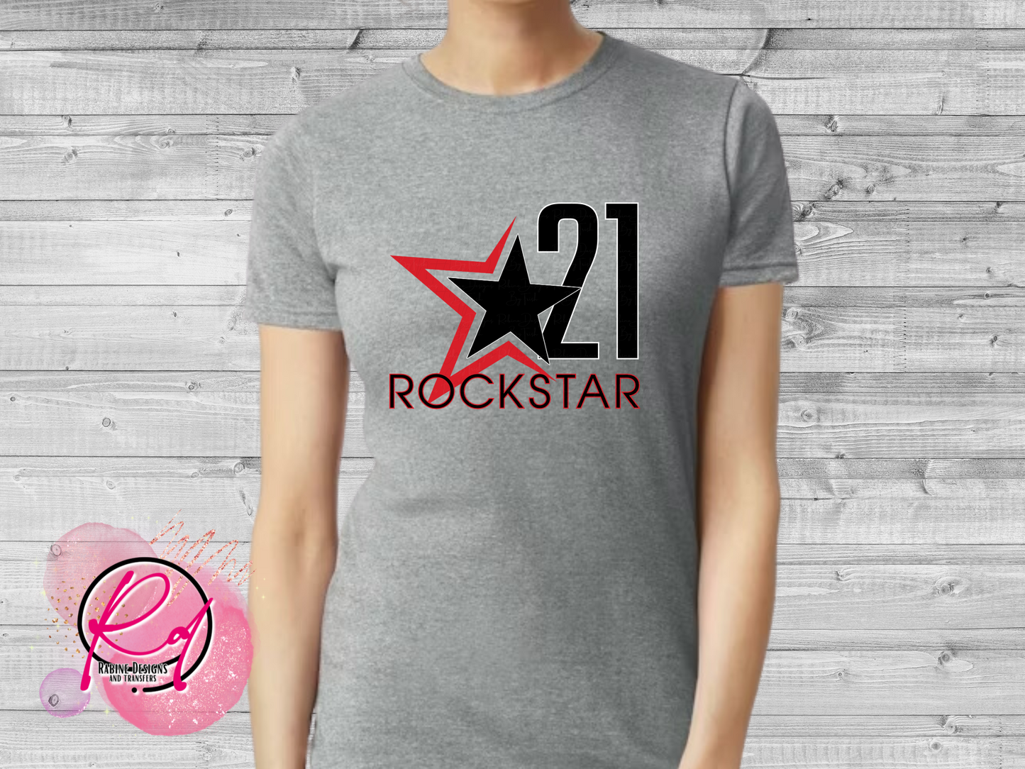 Rockstar 21 Front Design Only Womens Short Sleeve Shirt