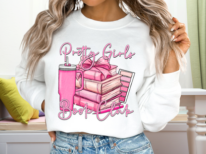 Pretty Girls Pink Book Club Book Lovers DTF Transfer - TED1250