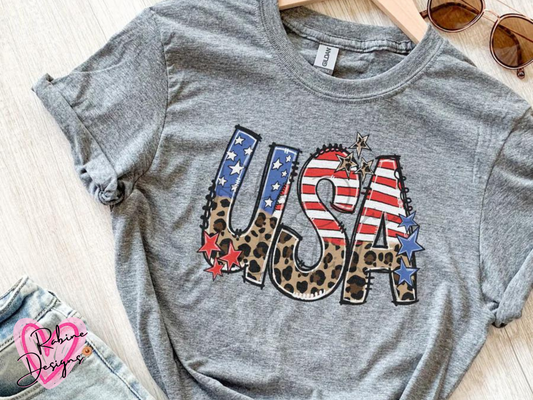 USA Leopard Print Shirt