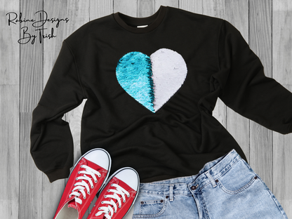 Custom Heart Shaped Sequin With Picture Shirt