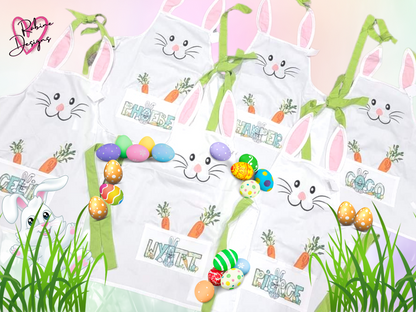 Custom Name Easter Bunny Kids Aprons