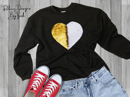 Custom Heart Shaped Sequin With Picture Shirt