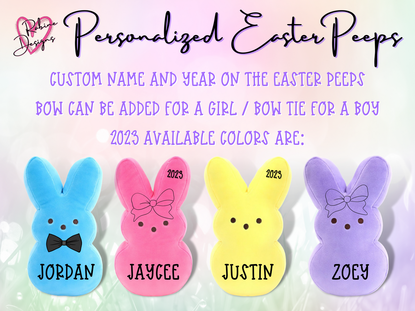 Custom Name Easter Peeps With A Jumbo Easter Egg
